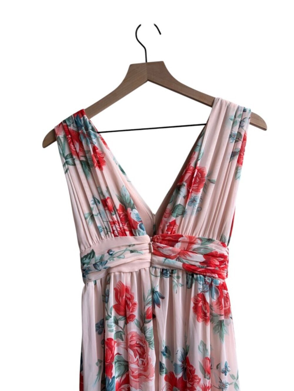 Lulus Garden Meandering Blush Pink Floral Print Maxi Dress Small - Picture 5 of 6